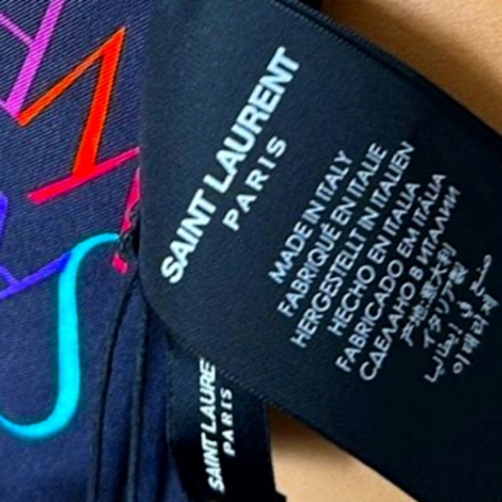 Brand New in the Box! YSL Saint Laurent Logo 100% Organic Silk Scarf SHAWL - Picture 13 of 16